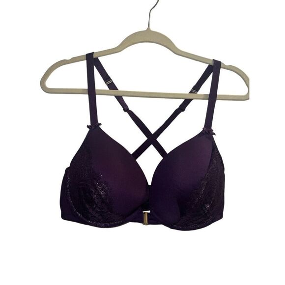 ✨Cacique Strappy Boost Plunge Sz 38DD Purple Bra✨ - Picture 4 of 11